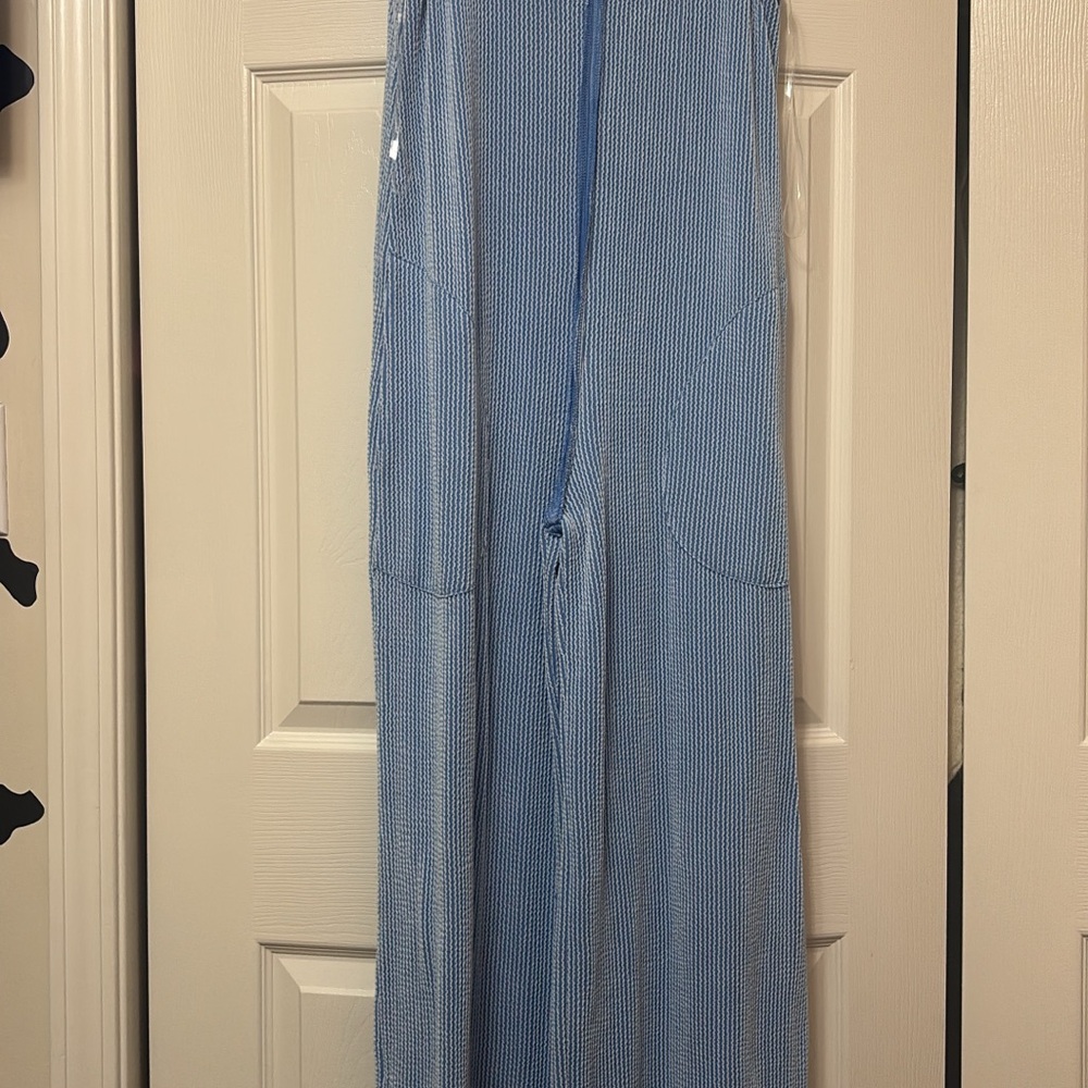 Blue Striped Jumpsuit